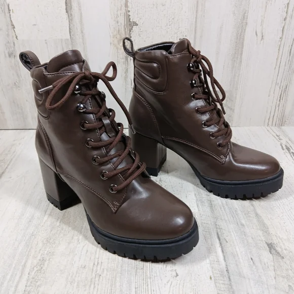 NEW Aerosoles Women's Esen Combat/Fashion Comfortable Brown Ankle Boots #765